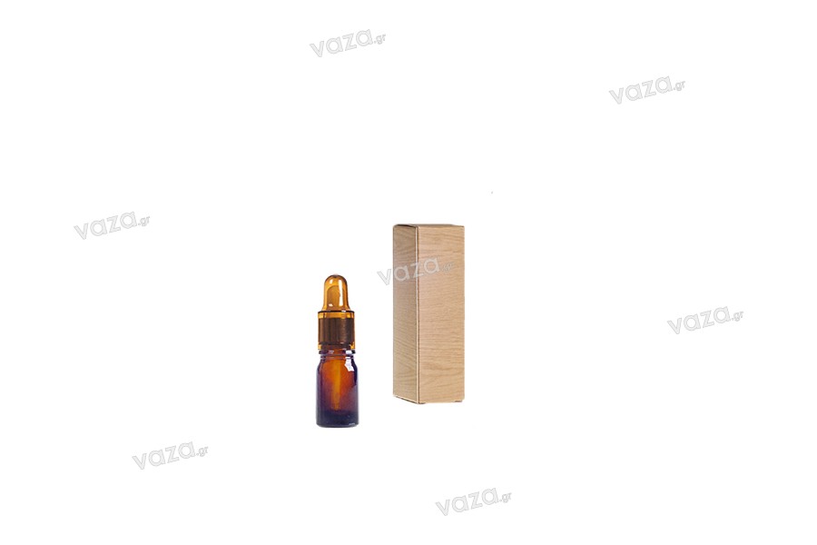 Boccetta di vetro ambrata da 5 ml per oli essenziali con beccuccio PP18 