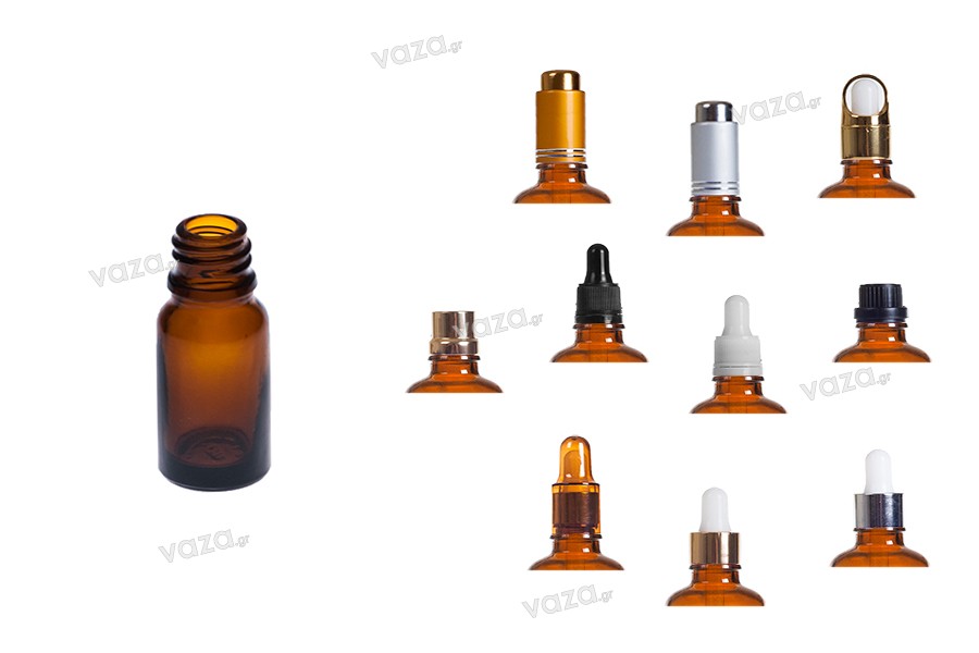 10ml amber glass bottle for essential oils with PP18 finish