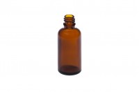 Sticluță pentru uleiuri esențiale, brună 50 ml cu gura de scurgere PP18