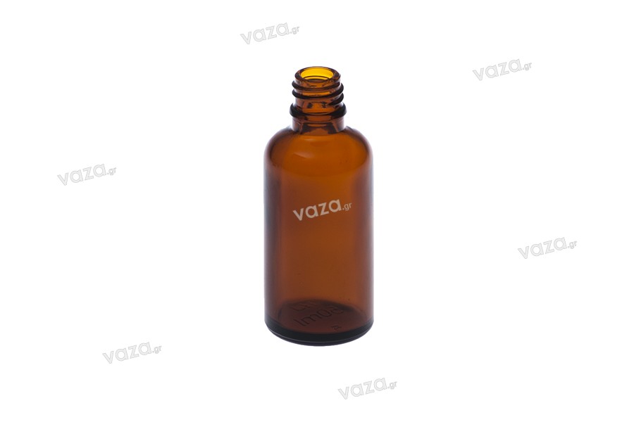 Petite bouteille en verre ambré pour huile d’olive de 50 ml