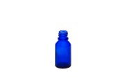 Γυάλινο μπουκαλάκι για αιθέρια έλαια 15 ml μπλε με στόμιο PP18