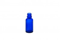 Bouteille bleue en verre pour huiles essentielles de 20 ml avec orifice PP18
