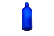 Γυάλινο μπουκαλάκι για αιθέρια έλαια 100 ml μπλε με στόμιο PP18