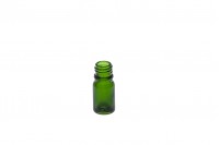 Γυάλινο μπουκαλάκι για αιθέρια έλαια 5 ml πράσινο με στόμιο PP18