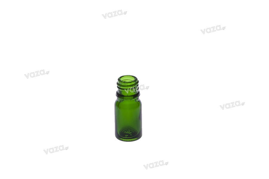 Flacone in vetro per oli essenziali 5 ml in colore verde con beccuccio PP18