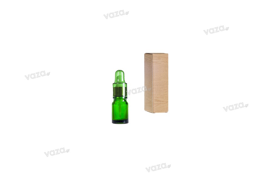 Flacon vert en verre pour huiles essentielles de 5 ml avec bouche PP18