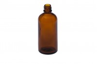 Glass bottle for essential oils - amber - 100 ml with mouth PP 18