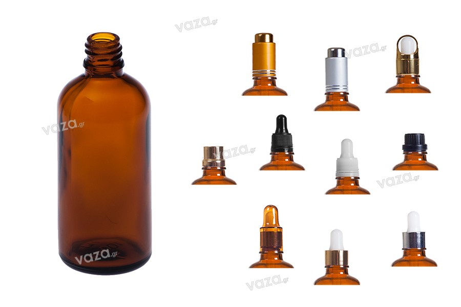 Flacon vaporisateur en verre ambré vide de100 ml pour les huiles essen –