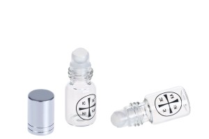 Roll-on en verre de 3 ml avec bouchon argenté brillant imprimé d'une croix pour églises - monastères-εικόνα_διαστάσεις