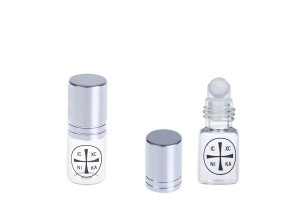 Roll-on en verre de 3 ml avec bouchon argenté brillant imprimé d'une croix pour églises - monastères-εικόνα_σύνθεση