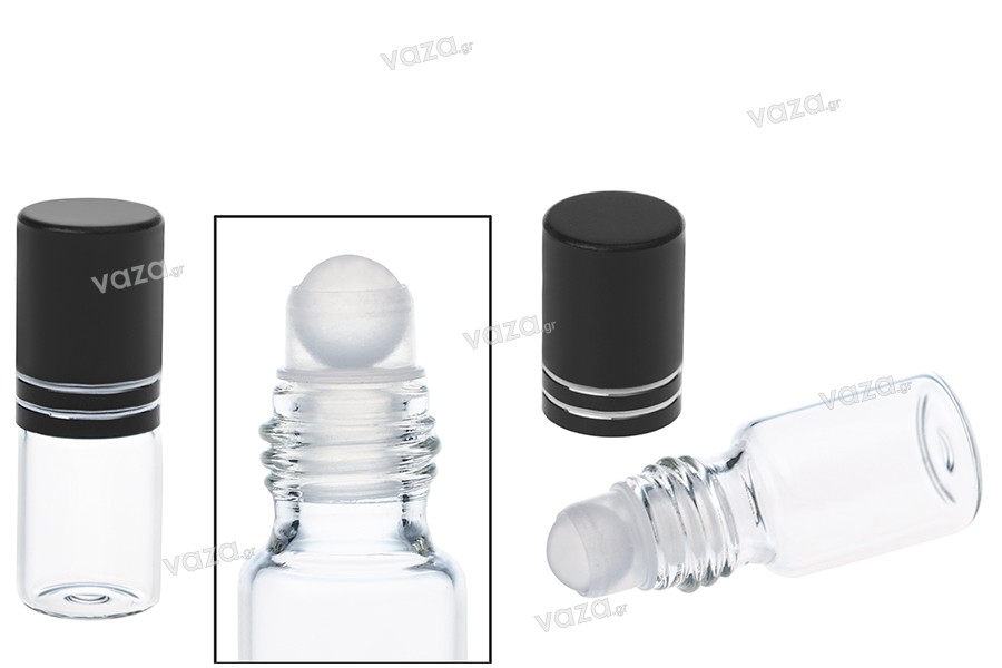 3ml glass roller bottles, available in many colors