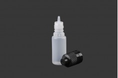 Sticluță de plastic lăptoasă 10 ml, cu capac de plastic negru CRC și dropper de plastic pentru țigară electronică - 50 buc