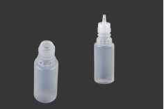 Μπουκαλάκι πλαστικό 10 ml με καπάκι CRC και dropper για ηλεκτρονικό τσιγάρο - 50 τμχ