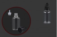 30ml plastic e-cigarette liquid bottle with child-resistant cap and dropper - available in a package with 50 pcs