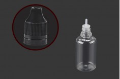 Μπουκαλάκι πλαστικό 30 ml με καπάκι CRC και πλαστικό dropper για ηλεκτρονικό τσιγάρο - 50 τμχ