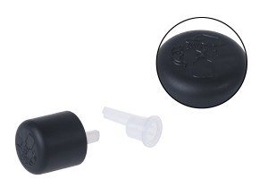 Bouchon en plastique noir PP18 avec compte-gouttes interne - CRC (inviolable)-εικόνα_διαστάσεις