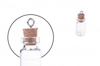 Glass bottle with cork and hoop, 13x33 mm
