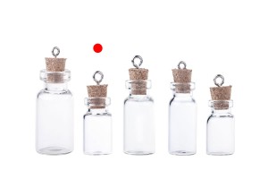 Mini Glasflasche mit Korken und kleinem Haken für Dekoration  13x33 mm-εικόνα_σύνθεση