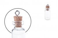 Glass bottle with cork and hoop, 13x39 mm