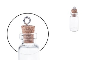 Bouteille en verre pour des faveurs avec bouchon et anneau, 13 x 39 mm-εικόνα_προϊοντική
