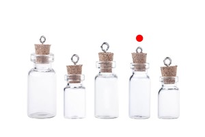 Mini Glasflasche mit Korken und kleinem Haken für Dekoration 12x38 mm-εικόνα_σύνθεση