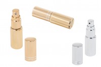 Perfume tester 5 ml glass with spray and aluminium coating in gold or silver glossy UV