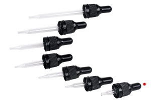 Compte-gouttes de 5 ml avec bouchon de sécurité étroit noir et pipette noire ou transparente - en emballage individuel-2