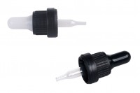 Dropper 5 ml with black broad tamper-evident cap and black or transparent bulb - individually wrapped