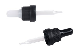Compte-gouttes de 15 ml avec bouchon large de sécurité noir et sucette noire ou transparente - en emballage individuel-εικόνα_προϊοντική