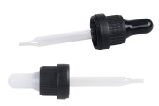 30 ml nipple dropper with wide black tamper-proof cap and black or transparent rubber head - packed per piece