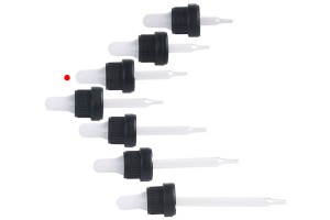 Compte-gouttes de 15 ml avec bouchon large de sécurité noir et sucette noire ou transparente - en emballage individuel-εικόνα_σύνθεση