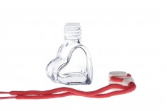 Heart shaped 4ml car air freshener with wooden lid and plastic stopper - available in a package with 25 pcs