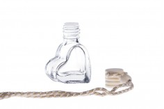 Heart shaped 4ml car air freshener with wooden lid and plastic stopper - available in a package with 25 pcs