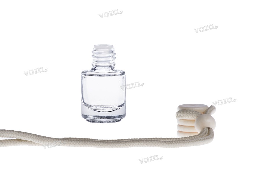 Autoduft Flasche 4 ml zylindrisch mit Holzdeckel, in einer Packung mit 25  Stücken