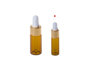 Braune Pipettenflasche, goldene Pipette 5ml-5