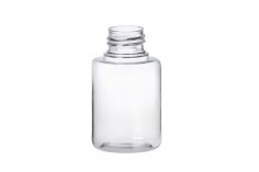 Bottiglietta trasparente in PET da 65 ml con beccuccio in PP 24