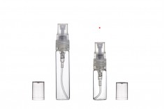 Γυάλινο μπουκαλάκι με σπρέυ για αρώματα 3 ml με πλαστικό καπάκι