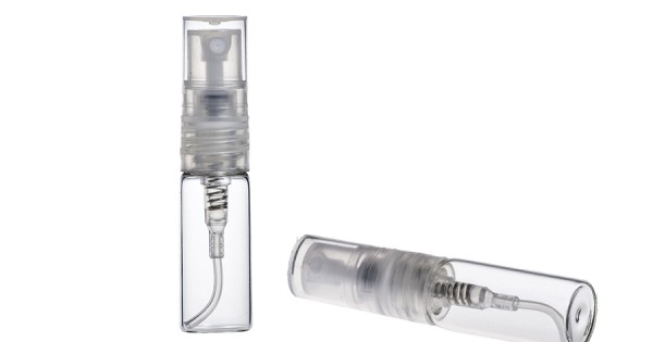 3ml glass perfume spray sampler bottle with plastic cap