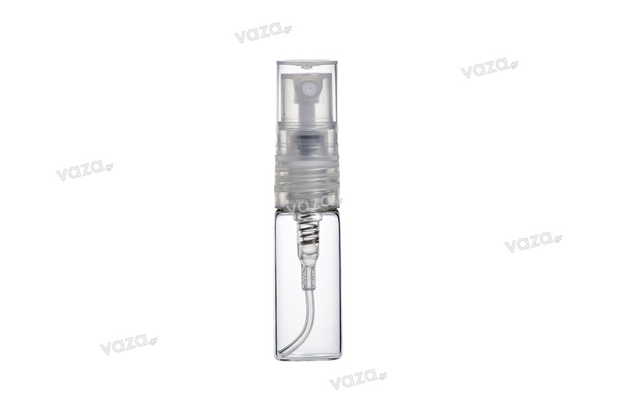 Flacon en verre avec vaporisateur de parfum de 3 ml avec bouchon en plastique