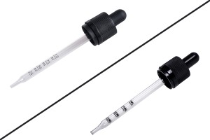 Pipettenmontur 100 ml mit Spitze, CRC Sicherheitsverschluss und Skala geeignet für Liquidflaschen- schwarzer oder schwarzer matt Gummi-1
