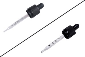 Compte-gouttes de 50 ml avec embout, sécurité CRC et graduation adapté à la cigarette électronique - pipette en noir MAT ou brillant en emballage individuel-1