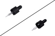 5ml graduated eye dropper with fine tip, child-resistant cap, suitable for e-cigarette refill bottles - rubber head in matte or shiny black color, packed per piece