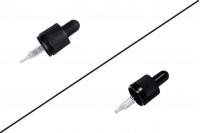 Dropper 5 ml with black wide safety cap (CRC) and rubber teat in black mat or shiny - individually wrapped (graduated)