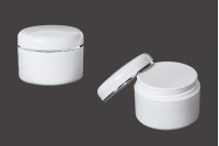 Pot à double paroi en acrylique blanc de 50ml avec joint - 12 pcs