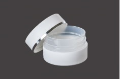 Pot en plastique blanc MAT 100ml avec doublure intérieure sur le couvercle - 6 pcs