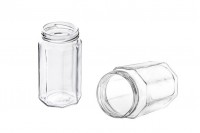 Octagonal glass jar 317 ml