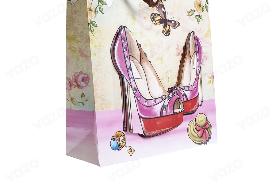 Sac cadeau en papier 3-D, motif « escarpins rouges », taille « M », 26 x 10 x 32 cm Sac cadeau en papier 3-D, motif « escarpins rouges », taille « M », 26 x 10 x 32 cm-