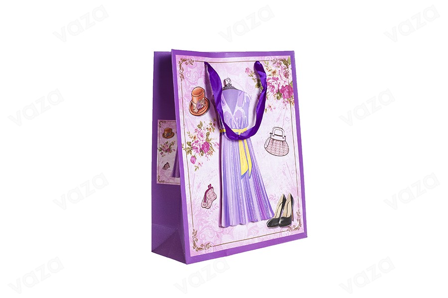 Sac cadeau en papier 3-D, motif « robe mauve », taille « M », 260 x 100 x 320 mm Sac cadeau en papier 3-D, motif « robe mauve », taille « M », 260 x 100 x 320 mm-εικόνα_προϊοντική