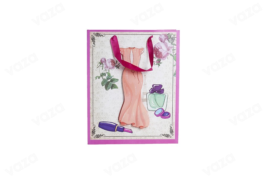 Sac cadeau en papier 3-D, motif « robe orange », taille « M », 260 x 100 x 320 mm Sac cadeau en papier 3-D, motif « robe orange », taille « M », 260 x 100 x 320 mm-εικόνα_διαστάσεις
