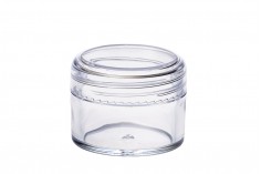 Jar acrilic transparent 25 ml cu capac - 12 buc